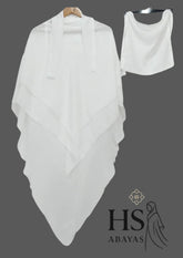 3 Layer Premium Khimar (White)